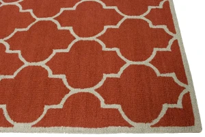 Rusty Red Trellis 5X8 Hand-Tufted Modern Rug