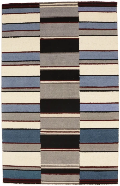 Multicolored Stripes 5X8 Hand-Tufted Modern Rug