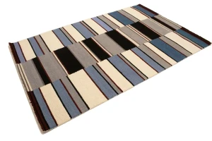Multicolored Stripes 5X8 Hand-Tufted Modern Rug