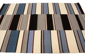 Multicolored Stripes 5X8 Hand-Tufted Modern Rug