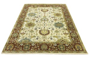 Cream Floral Osh Chobi 8X10 Peshawar Oriental Rug