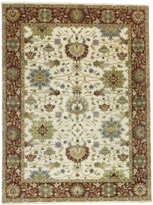 Cream Floral Osh Chobi 9X12 Peshawar Oriental Rug