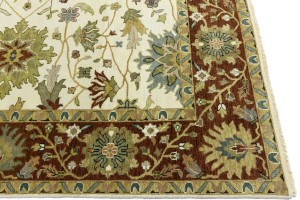 Cream Floral Osh Chobi 9X12 Peshawar Oriental Rug