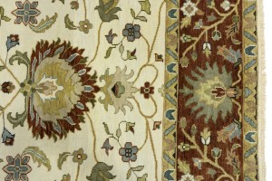 Cream Floral Osh Chobi 9X12 Peshawar Oriental Rug