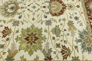 Cream Floral Osh Chobi 9X12 Peshawar Oriental Rug