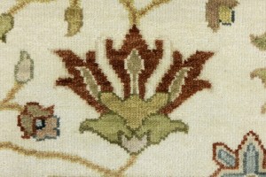 Cream Floral Osh Chobi 9X12 Peshawar Oriental Rug