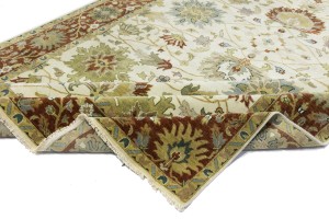 Cream Floral Osh Chobi 9X12 Peshawar Oriental Rug