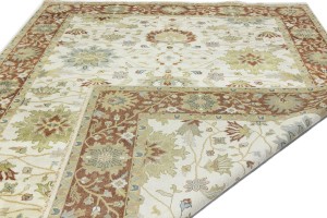 Cream Floral Osh Chobi 9X12 Peshawar Oriental Rug