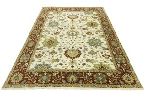 Cream Floral Osh Chobi 9X12 Peshawar Oriental Rug