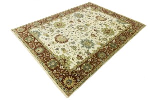Cream Floral Osh Chobi 9X12 Peshawar Oriental Rug