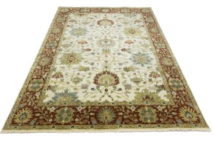 Cream Floral Osh Chobi 9X12 Peshawar Oriental Rug