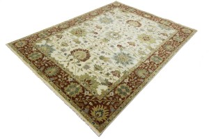 Cream Floral Osh Chobi 9X12 Peshawar Oriental Rug