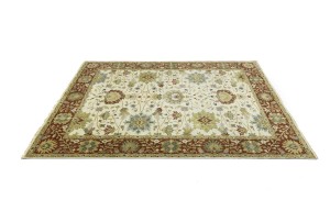 Cream Floral Osh Chobi 9X12 Peshawar Oriental Rug