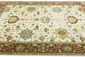 Cream Floral Osh Chobi 9X12 Peshawar Oriental Rug