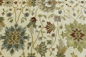 Cream Floral Osh Chobi 9X12 Peshawar Oriental Rug