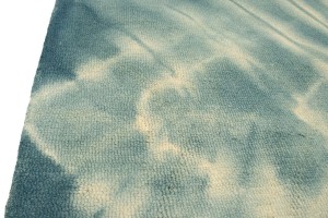 Dark Teal Tie-Dye 5X8 Hand-Tufted Modern Rug