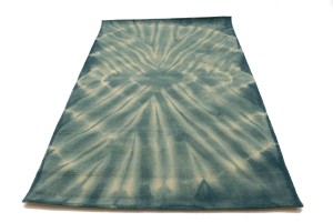 Dark Teal Tie-Dye 5X8 Hand-Tufted Modern Rug