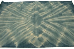 Dark Teal Tie-Dye 5X8 Hand-Tufted Modern Rug