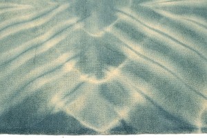 Dark Teal Tie-Dye 5X8 Hand-Tufted Modern Rug