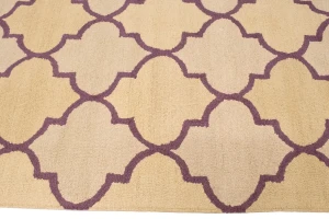 Cream & Purple Trellis 5X8 Hand-Tufted Modern Rug
