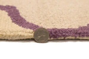 Cream & Purple Trellis 5X8 Hand-Tufted Modern Rug