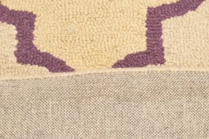 Cream & Purple Trellis 5X8 Hand-Tufted Modern Rug
