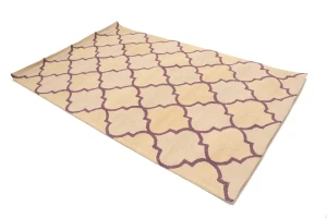 Cream & Purple Trellis 5X8 Hand-Tufted Modern Rug