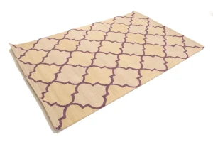 Cream & Purple Trellis 5X8 Hand-Tufted Modern Rug