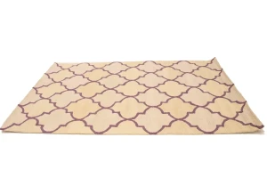 Cream & Purple Trellis 5X8 Hand-Tufted Modern Rug