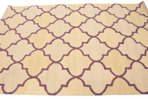 Cream & Purple Trellis 5X8 Hand-Tufted Modern Rug