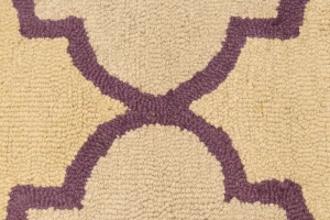 Cream & Purple Trellis 5X8 Hand-Tufted Modern Rug
