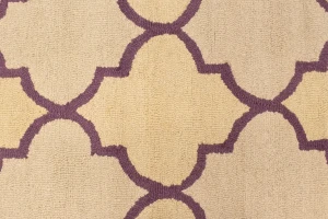 Cream & Purple Trellis 5X8 Hand-Tufted Modern Rug