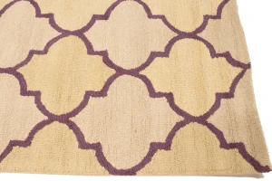 Cream & Purple Trellis 5X8 Hand-Tufted Modern Rug