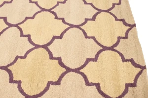 Cream & Purple Trellis 5X8 Hand-Tufted Modern Rug