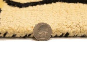 Cream & Black Floral 5X8 Hand-Tufted Modern Rug