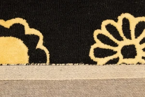 Cream & Black Floral 5X8 Hand-Tufted Modern Rug