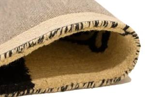 Cream & Black Floral 5X8 Hand-Tufted Modern Rug