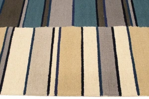Multicolored Stripes 5X8 Hand-Tufted Modern Rug