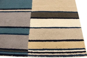 Multicolored Stripes 5X8 Hand-Tufted Modern Rug