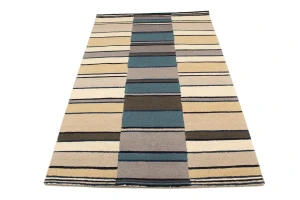 Multicolored Stripes 5X8 Hand-Tufted Modern Rug