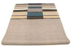 Multicolored Stripes 5X8 Hand-Tufted Modern Rug