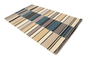 Multicolored Stripes 5X8 Hand-Tufted Modern Rug