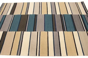 Multicolored Stripes 5X8 Hand-Tufted Modern Rug