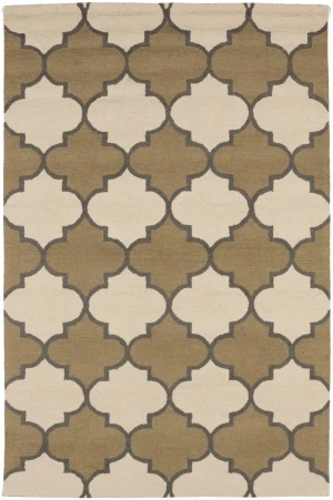 Cream & Beige Trellis 5X8 Hand-Tufted Modern Rug