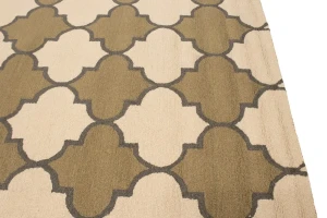 Cream & Beige Trellis 5X8 Hand-Tufted Modern Rug