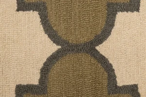 Cream & Beige Trellis 5X8 Hand-Tufted Modern Rug