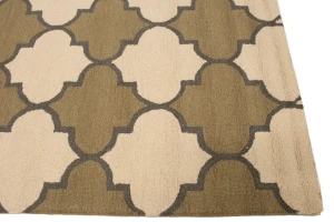 Cream & Beige Trellis 5X8 Hand-Tufted Modern Rug