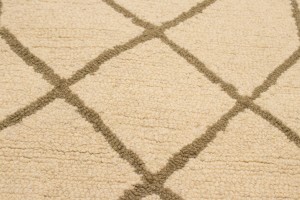 Cream & Brown Geometric 5X8 Hand-Tufted Modern Rug