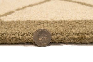 Cream & Brown Geometric 5X8 Hand-Tufted Modern Rug