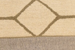 Cream & Brown Geometric 5X8 Hand-Tufted Modern Rug